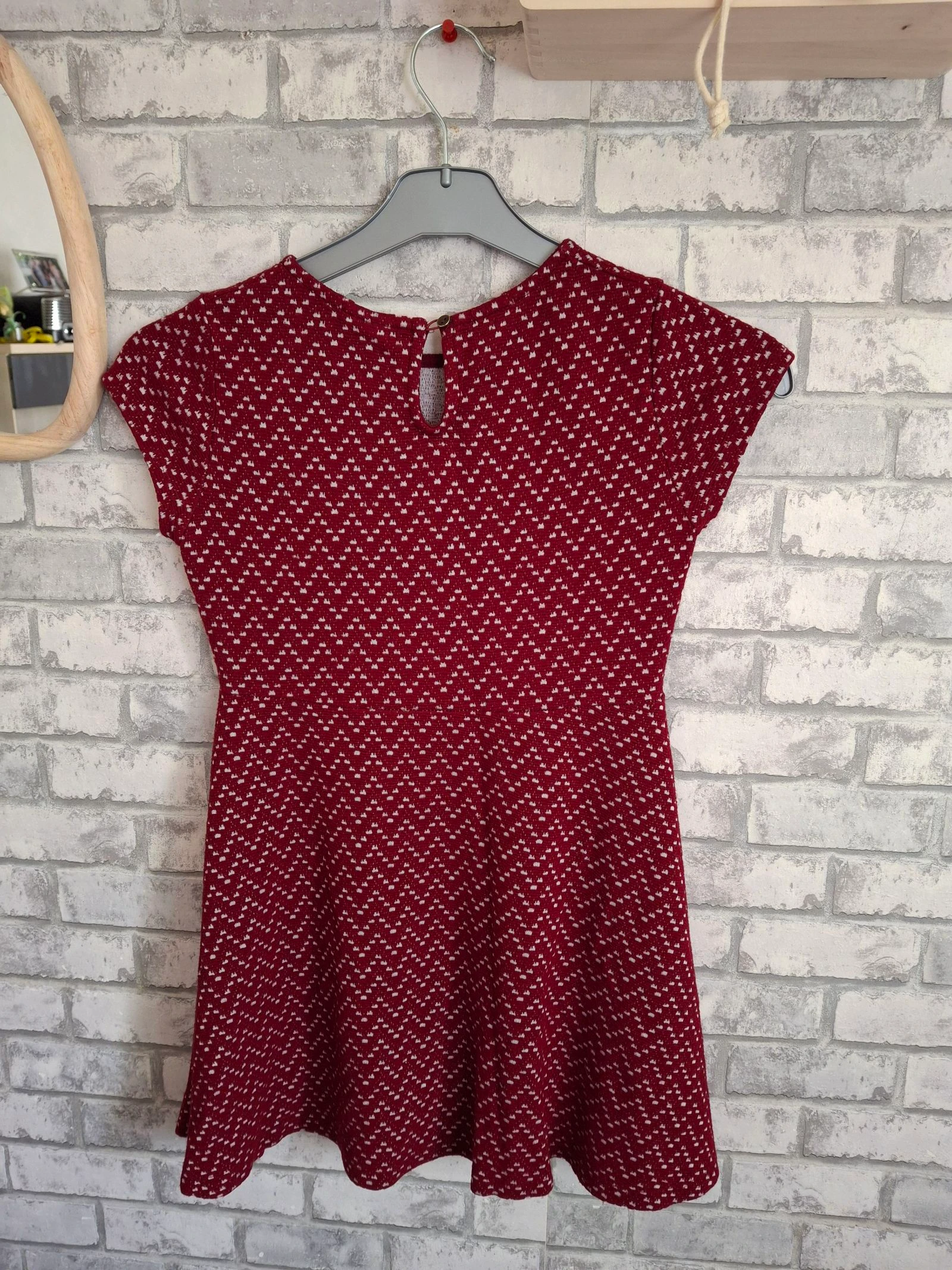 Burgundy Patineuse Dress with Small Patterns Size 9 Years Zara – photo 5